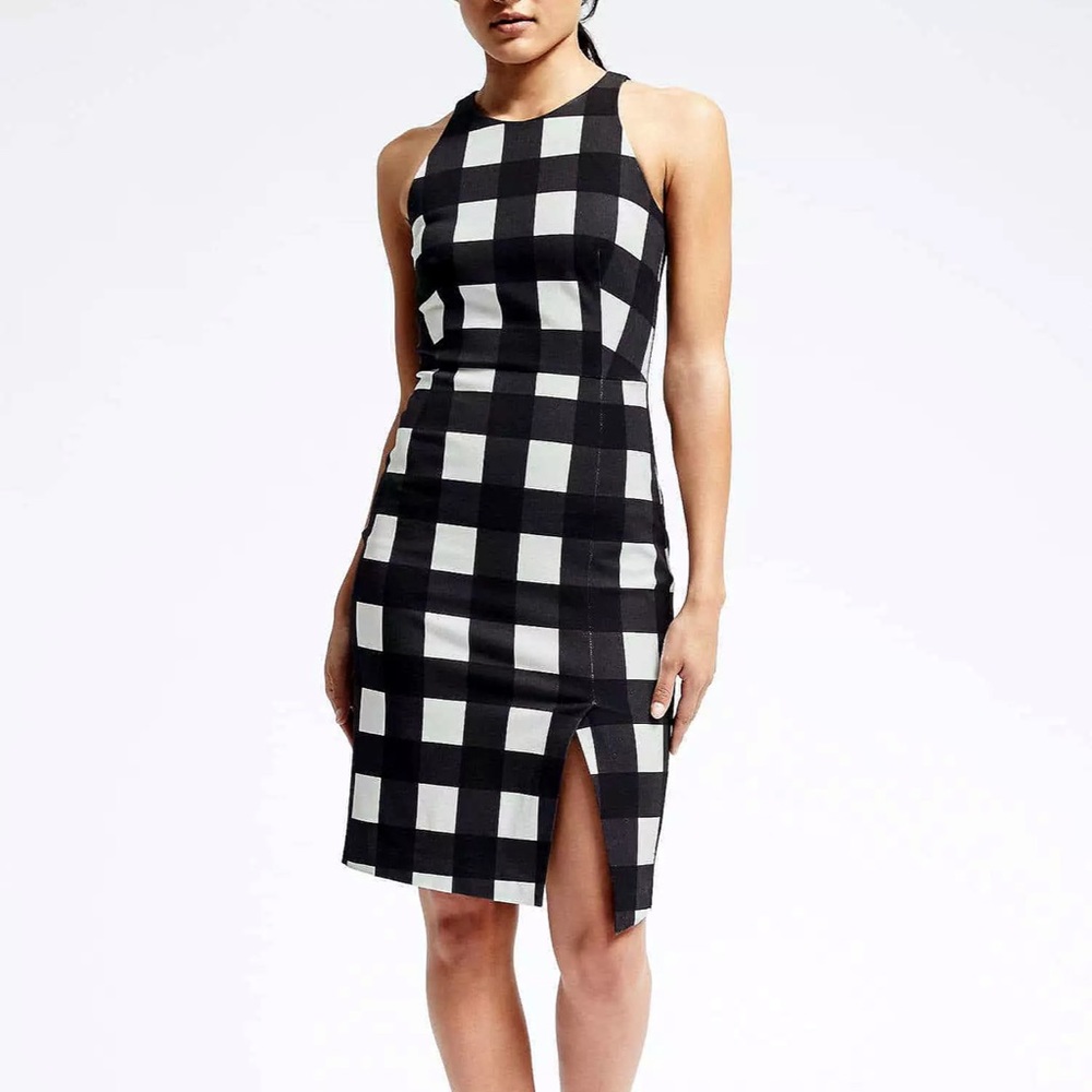 Banana Republic gingham B&W dress 6P